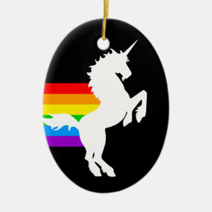 Décoration En Céramique Arc-en-ciel de licorne du tigre 80s de Corey rétr