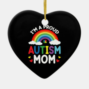 Décoration En Céramique Arc-en-ciel Je suis une maman d'autisme fière Sens