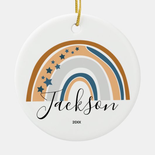Décoration En Céramique Arc-en-ciel personnalisé Nouveau cadeau bébé (Devant)