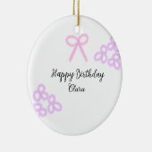 Décoration En Céramique Arc rose violet fleuri pastel heureux anniversaire (Droite)