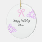 Décoration En Céramique Arc rose violet fleuri pastel heureux anniversaire (Gauche)