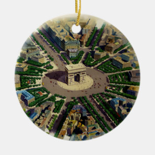 Décoration En Céramique Arc vintage de Triomphe Paris