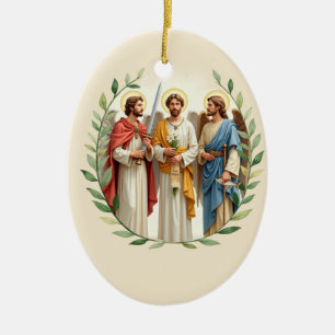 Décoration En Céramique Archange avec la paix et les bénédictions de Dieu