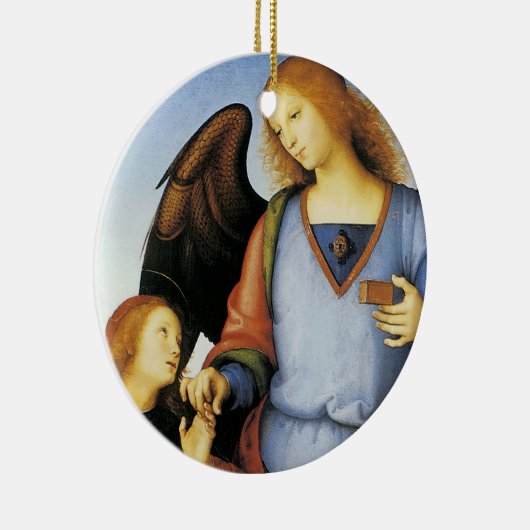 Décoration En Céramique Archangel Raphael avec Tobias (Droite)