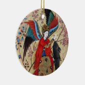 DÉCORATION EN CÉRAMIQUE ARCHANGEL RAPHAEL ET PARCHEMENT DE POISSON (Droite)