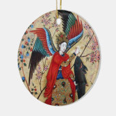 DÉCORATION EN CÉRAMIQUE ARCHANGEL RAPHAEL ET PARCHEMENT DE POISSON (Gauche)