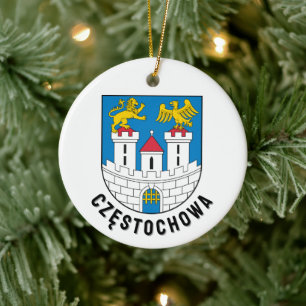 Décoration En Céramique Armoiries de Częstochowa, Pologne