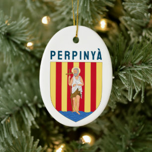 Décoration En Céramique Armoiries de Perpignan, FRANCE