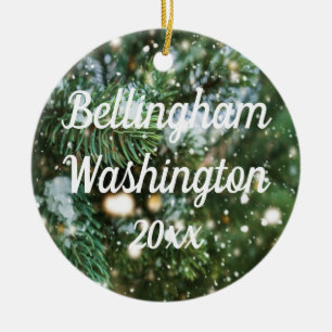 Décoration En Céramique Arrière - plan de Bellingham Washington Snowy Pine