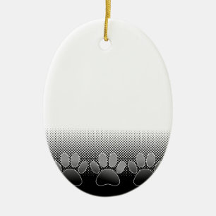 Décoration En Céramique Arrière - plan de dégradé de pattes noir et blanc