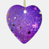 Décoration En Céramique Arrière - plan de feuille violet avec étoiles (Droite)