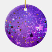Décoration En Céramique Arrière - plan de feuille violet avec étoiles (Dos)