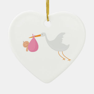 Décoration En Céramique Arrivée de cigogne