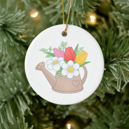 Décoration En Céramique Arrosage de jardin avec fleurs (Arbre)