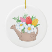 Décoration En Céramique Arrosage de jardin avec fleurs (Dos)