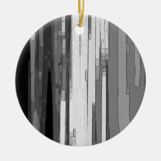 Décoration En Céramique Art Abstrait en niveaux de gris (Devant)