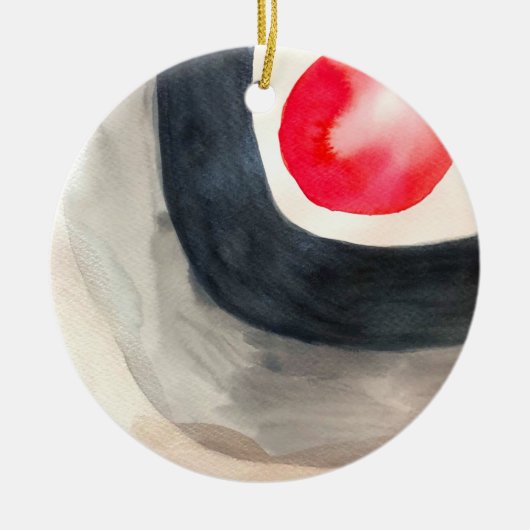 Décoration En Céramique Art abstrait moderne gris et noir de soleil (Devant)