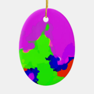 Décoration En Céramique Art coloré Multicolor Abstrait Splash Oval 2020