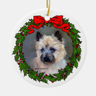 Décoration En Céramique Art de chien de Terrier Cairn par Glenda S. Harlan