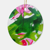 Décoration En Céramique Art de fleur d'aquarelle abstraite de nénuphar (Gauche)