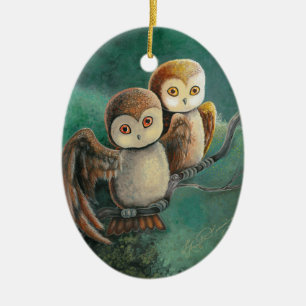 Décoration En Céramique Art de hibou d'amis de hibou