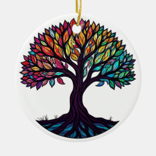 Décoration En Céramique Art de verre coloré, Arbre de Vie en verre coloré