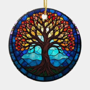 Décoration En Céramique Art de verre coloré, Arbre de Vie en verre coloré