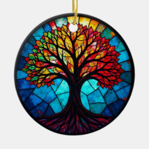 Décoration En Céramique Art de verre coloré, Arbre de Vie en verre coloré