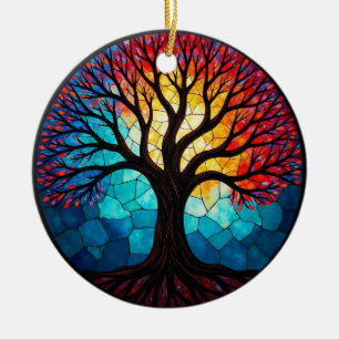 Décoration En Céramique Art de verre coloré, Arbre de Vie en verre coloré