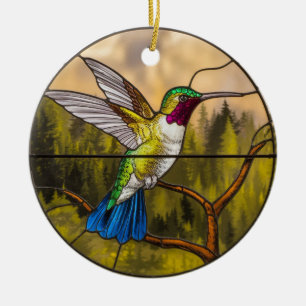 Décoration En Céramique Art de vitrail, Vitrail de colibri