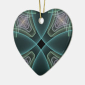Décoration En Céramique Art moderne Turquoise géométrique fractal Coeur gr (Gauche)