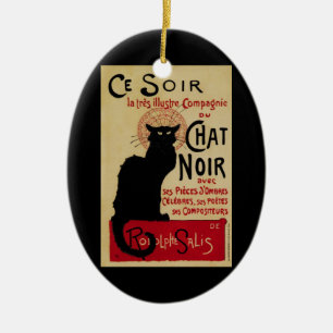 Décoration En Céramique Art Nouveau vintage, Ce Soir Chat Noir Chat Noir