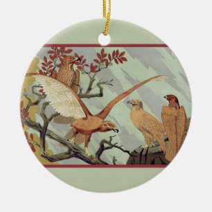 Décoration En Céramique Art Nouveau Vintage Émeraude Sage Nature Art Aigle