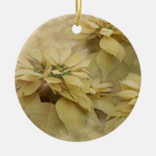 Décoration En Céramique Art numérique Poinsettias couleur crème