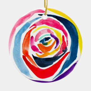 Décoration En Céramique Art pop aquarelle rose abstraite