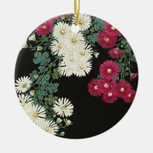 Décoration En Céramique Art vintage d'Ohara Koson sur le chrysanthème