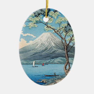 Décoration En Céramique Art vintage du mont Fuji et du lac Yamanaka japona