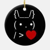 Décoration En Céramique ASCII Texte Art Lapin Lapin Donner Coeur (Dos)