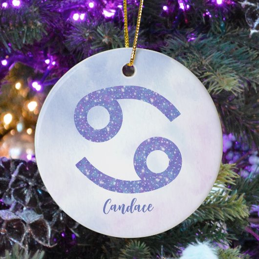 Décoration En Céramique Assez Cancer Astrologie Custom Purple Noël