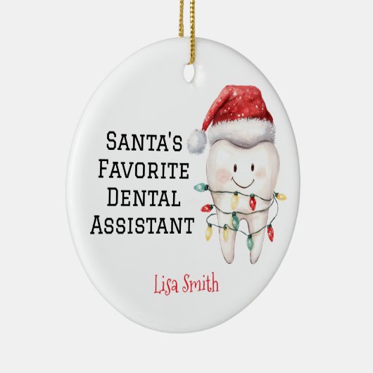 Décoration En Céramique Assistant dentaire personnalisé Père Noël préféré (Droite)