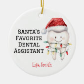Décoration En Céramique Assistant dentaire personnalisé Père Noël préféré (Devant)