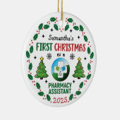 Décoration En Céramique Assistant en pharmacie Premier Noël Personnalisé (Droite)