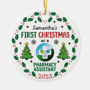 Décoration En Céramique Assistant en pharmacie Premier Noël Personnalisé