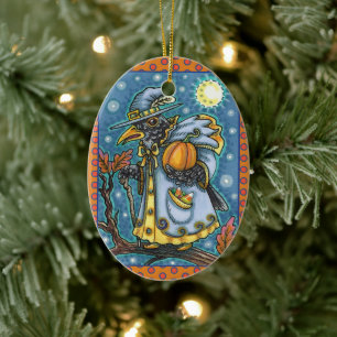 DÉCORATION EN CÉRAMIQUE ASSISTANT HALLOWEEN EVE BLACKBIRD, HALLOWEEN RAVEN