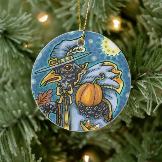 DÉCORATION EN CÉRAMIQUE ASSISTANT HALLOWEEN EVE BLACKBIRD, HALLOWEEN RAVEN (Arbre)