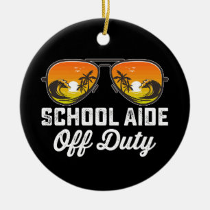 Décoration En Céramique Assistant scolaire hors service lunettes de soleil