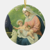 Décoration En Céramique Atelier de Joseph avec Marie et Bébé Jésus (Devant)