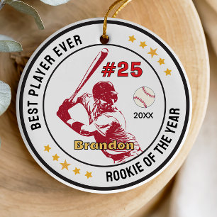 Décoration En Céramique Athlétique Rouge Blanc Sportif Baseball Garçon