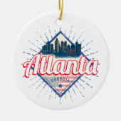 Décoration En Céramique Atlanta Georgia United States Retro Skyline (Devant)