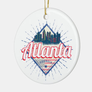 Décoration En Céramique Atlanta Georgia United States Retro Skyline